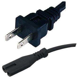 UL plug 2 pole, 1,8 m, with IEC 60320 C7 connector 