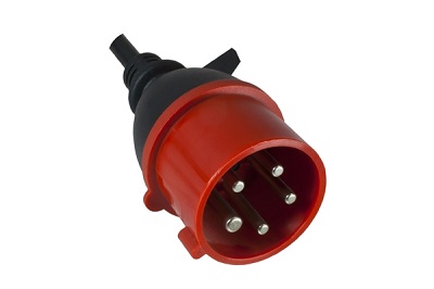 CEE-plug red (IEC60309) 32A to open end, 3 m