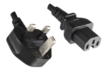England-Stecker 10A, 3-polig, 1,8 m, mit Warmgerätedose C15
