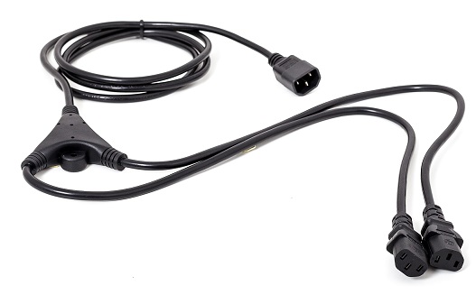 Y Adapter cable 1 x C14 to 2 x C13, 2,35 m, black