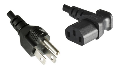 UL plug, 3 pole, 1,8 m, with Angled IEC 60320 C13 connector