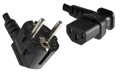 Angled Schuko plug, 1,8 m, with angled IEC 60320 C13 connector