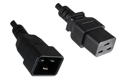 IEC 60320 C20 plug to IEC 60320 C19 connector 1,0 m, black