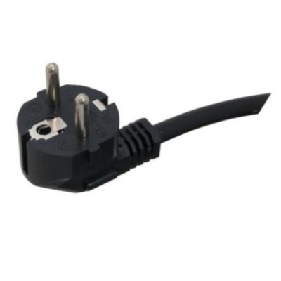 Angled Schuko plug, 3,0 m, 35 mm stripped with splices, black