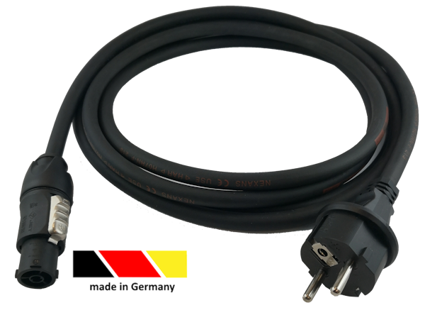 Neutrik True1 Netzkabel, 3,0m, schwarz