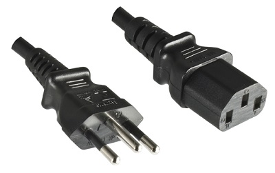 Brazil plug, 3 pole, 1,8 m, with IEC 60320 C13 connector