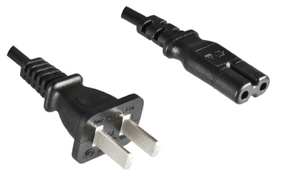 China plug, 2 pole, 1,8 m, with IEC 60320 C7 connector