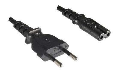 Israel plug and IEC 60320 C7 connector, 1,8 m, black