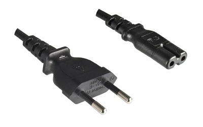 Israel plug and IEC 60320 C7 connector, 1,8 m, black