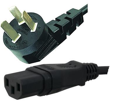 China plug, 3 pole, 2,0 m, with IEC 60320 C13 connector