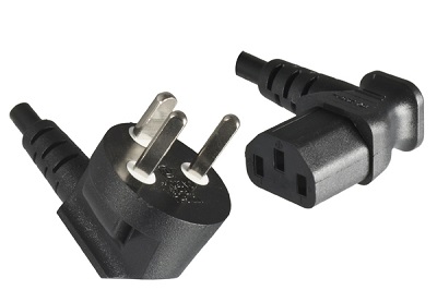 Denmark plug, 1,8 m, Angled IEC 60320 C13 connector