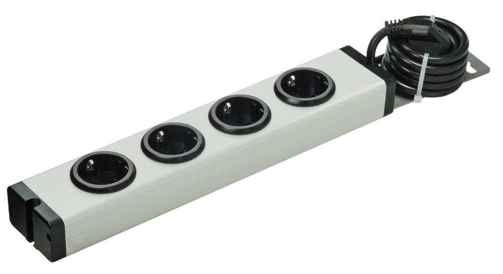 Power strip ALU Universal 4 sockets