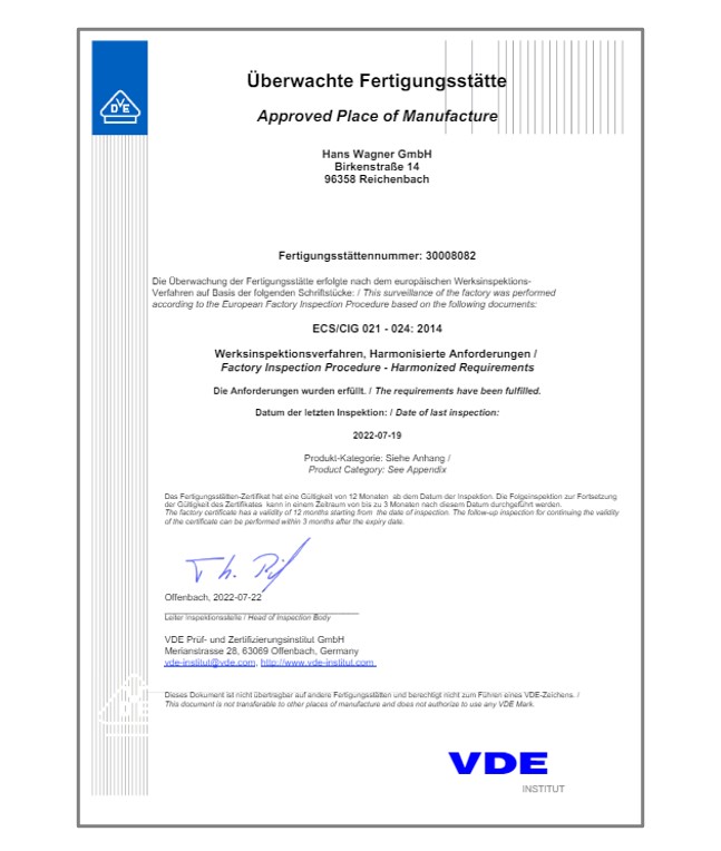 Werksinspektion VDE