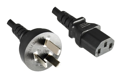 China plug, 3 pole, 5,0 m, with IEC 60320 C13 connector