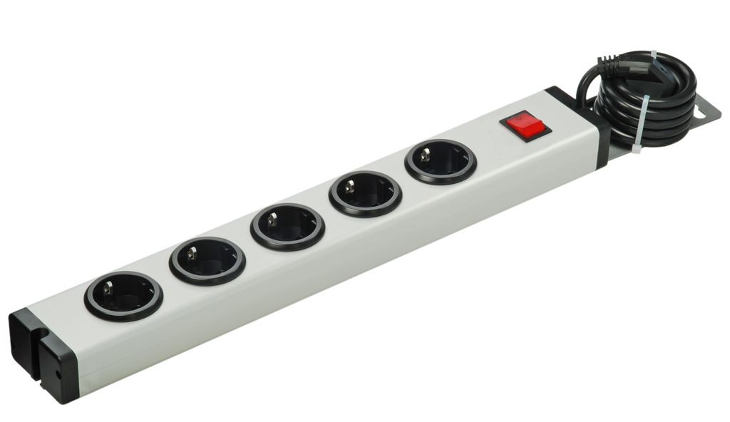 Power strip ALU Universal 5 sockets