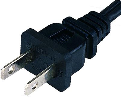 UL plug 2 pole, 2,0 m, 35 mm stripped with splices